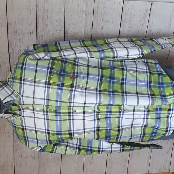 Vintage Y2K Wrangler Shirt Womens Small Boys XL 20X Plaid Long Sleeve Rodeo - Picture 6 of 10